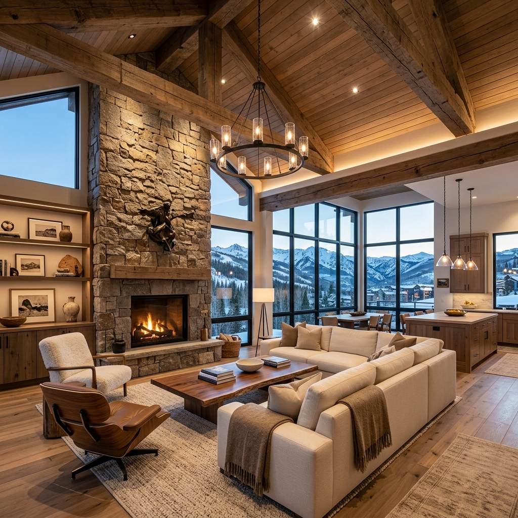 Luxury mountain home interior