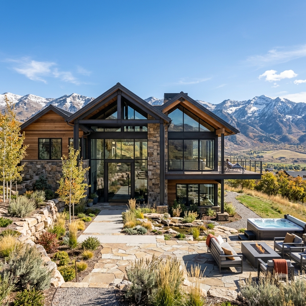 Modern mountain home exterior